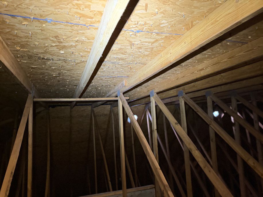 Wooden roof framing evaluated for support and deflection